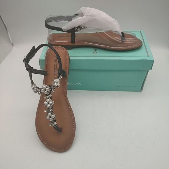 *NEW* Marbella "Starbeam" Fancy Formal Gem RhineStone Sandals Thong Size 8M - Picture 1 of 7